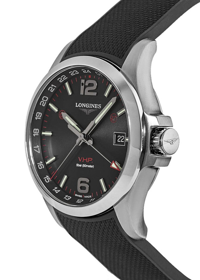Часы Longines Conquest V.H.P. L3.728.4.56.9 — кварцевые, металл сталь