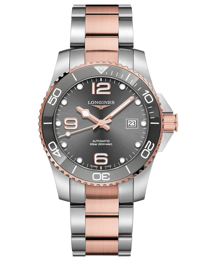 Часы Longines HydroConquest L3.781.3.78.7 — мужские, серый