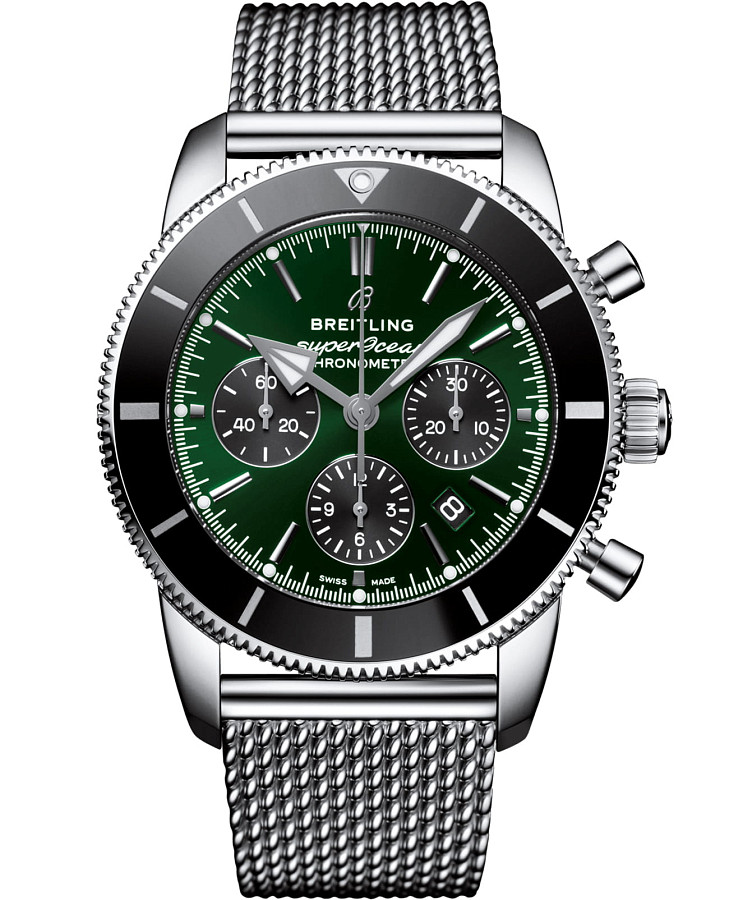 Часы Breitling Superocean Heritage B01 Chronograph 44 Limited Edition AB01621A1L1A1 — мужские, зеленый