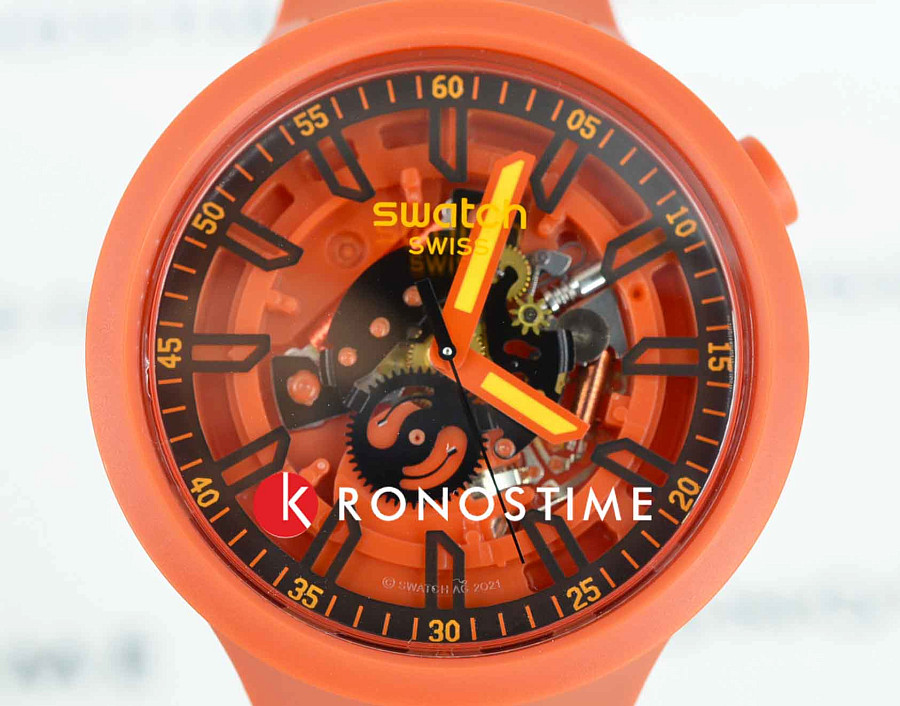 Часы Swatch Big Bold Lacquered SB01R100 — кварцевые, пластик