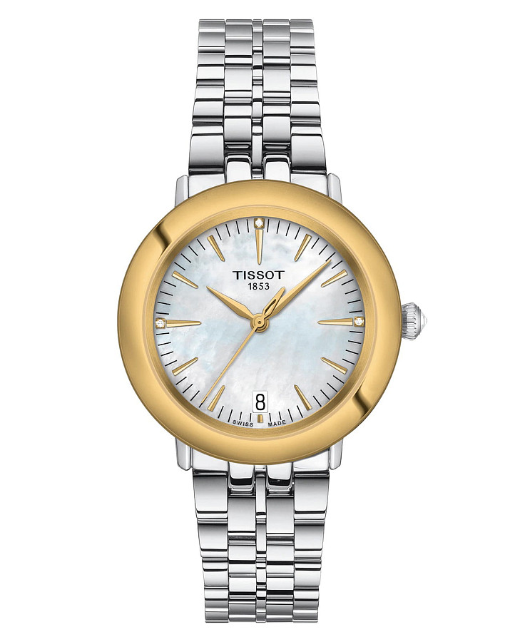 Часы Tissot T-Gold Glendora 18K Gold T929.210.41.116.01 — женские, перламутровый