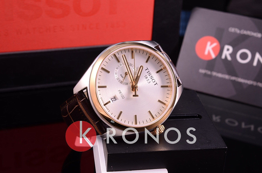 Часы Tissot PR 100 Dual Time T101.452.26.031.00 — кварцевые, металл сталь