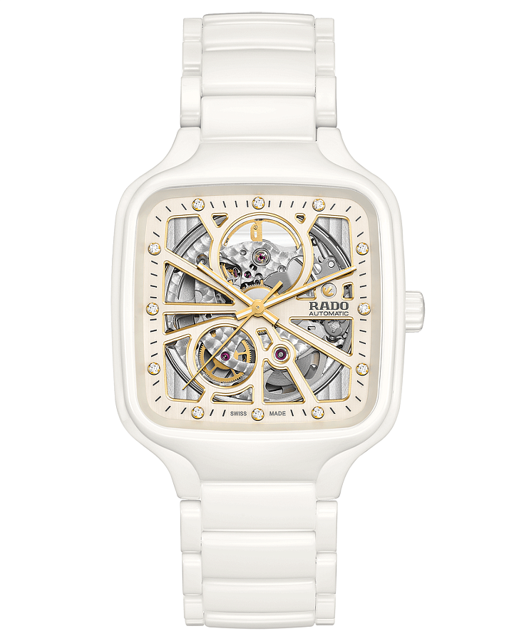 Часы Rado True Square Automatic Open Heart R27073702 — мужские, белый