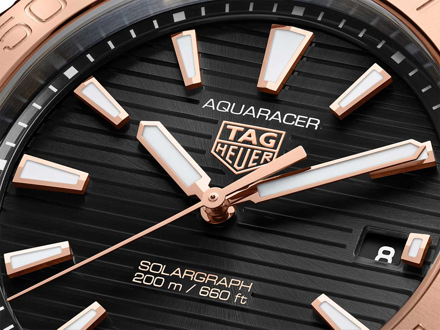 Часы TAG Heuer Aquaracer Professional 200 Solargraph WBP1121.BB0003 — нержавеющая сталь и 18 каратное розовое золото, мужские
