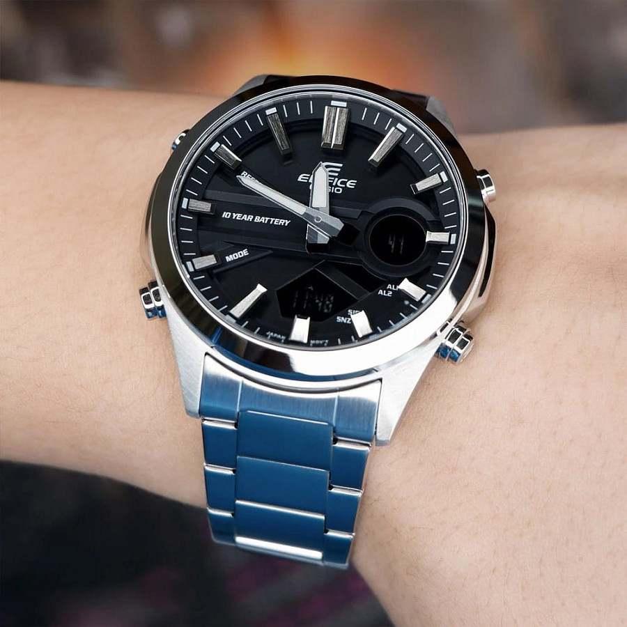 Часы Casio Edifice EFV-C120D-1A — нержавеющая сталь, мужские
