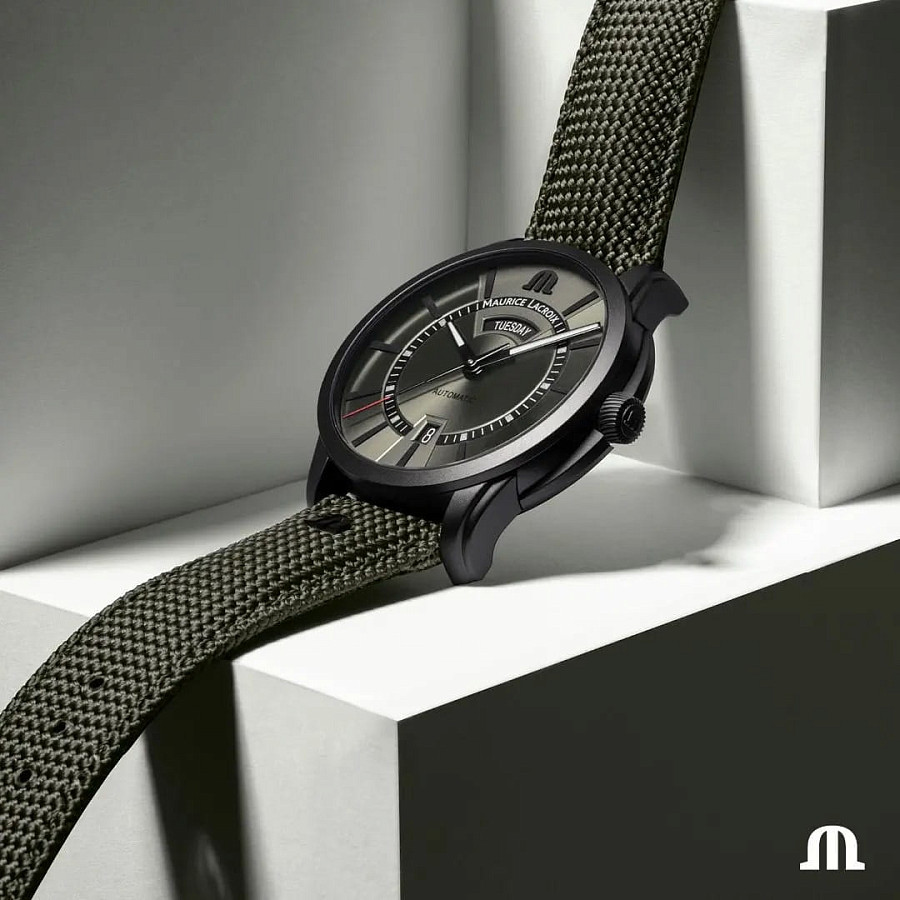Часы Maurice Lacroix Pontos Day Date Limited Edition PT6358-DLB04-630-5 — нейлон, мужские