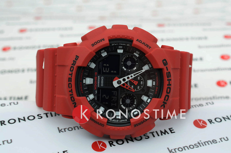 Часы Casio G-Shock GA-100B-4ADR (GA-100B-4A) — красный, пластик