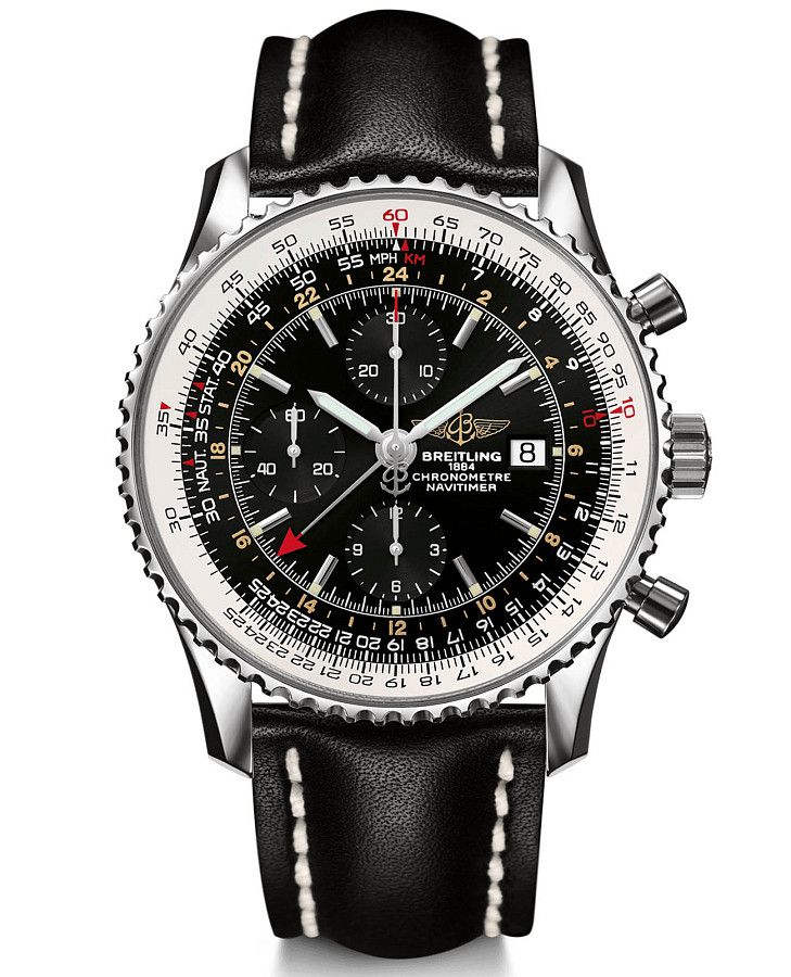Часы Breitling Navitimer Chronograph GMT 46 A24322121B1X1 — мужские, черный