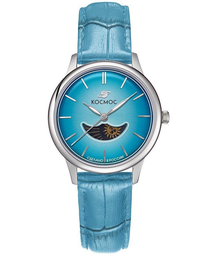 Часы Космос Солнце и Луна K 617.19.39 — женские, голубой
