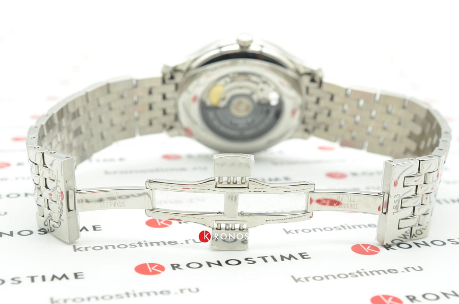Часы Tissot Tradition Powermatic 80 Open Heart T063.907.11.058.00 — черный, сталь металл