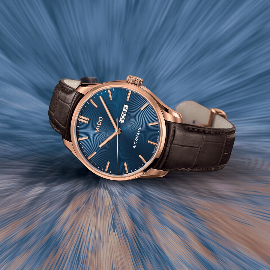 Часы Mido Belluna Sunray M024.630.36.041.00 — мужские, кожаный