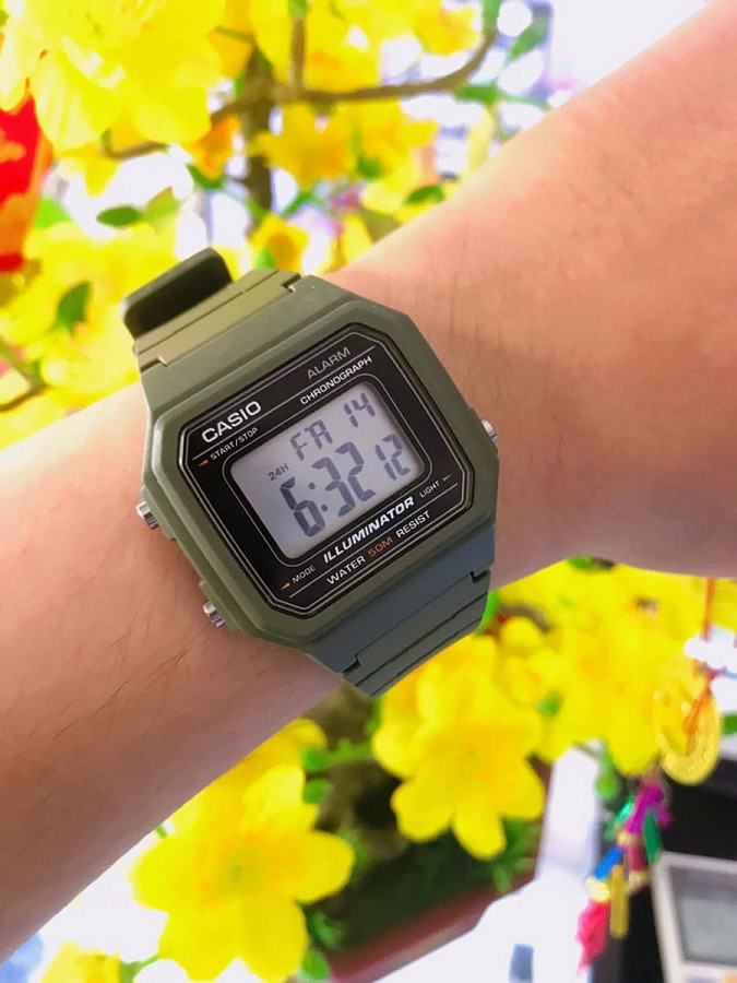 Часы Casio Collection W-217H-3A — кварцевые, пластик