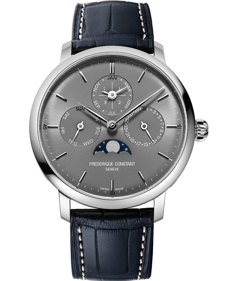 Часы Frederique Constant Slimline Perpectual Calendar Manufacture FC-775G4S6 — мужские, серый