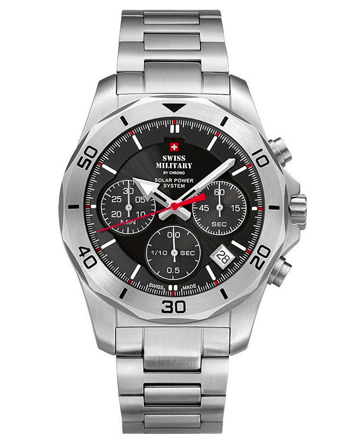 Часы Swiss Military by Chrono Solar Power SMS34072.01 — мужские, черный