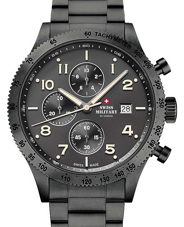 Часы Swiss Military by Chrono Sports SM34084.04 — нержавеющая сталь с pvd-покрытием, мужские