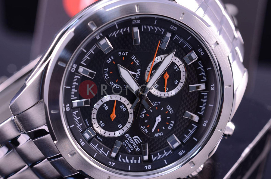 Часы Casio Edifice EF-328D-1A — черный, металл сталь