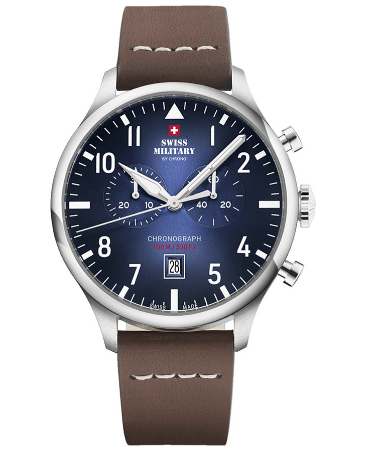 Часы Swiss Military by Chrono Vintage Chronograph SM34098.07 — мужские, синий