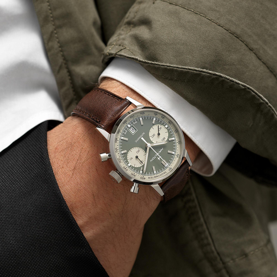 Часы Hamilton American Classic Intra-Matic Auto Chrono H38416560 — мужские, кожаный