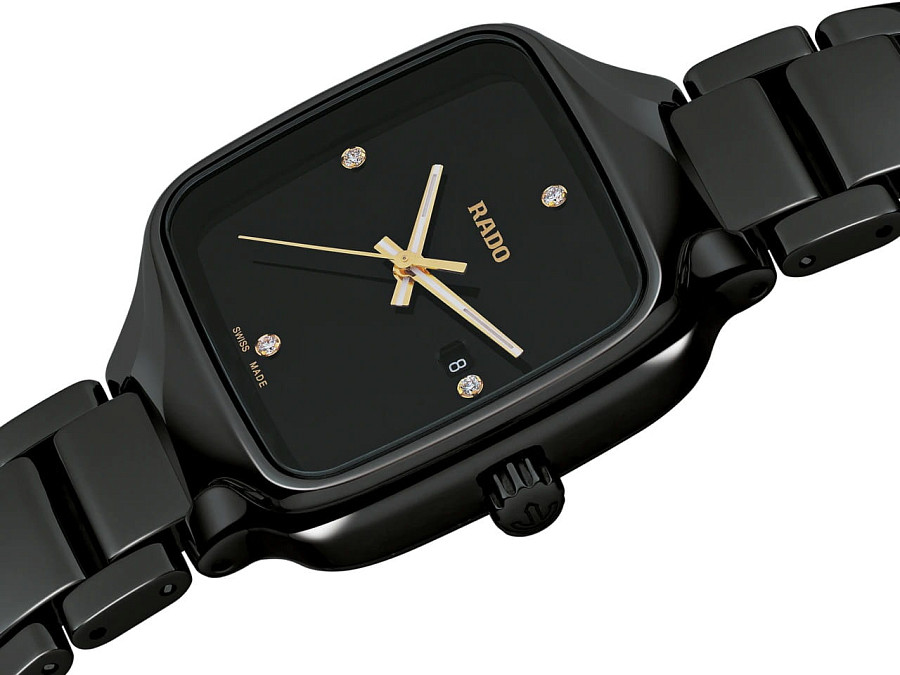 Часы Rado True Square Diamonds R27080722 — кварцевые, керамика