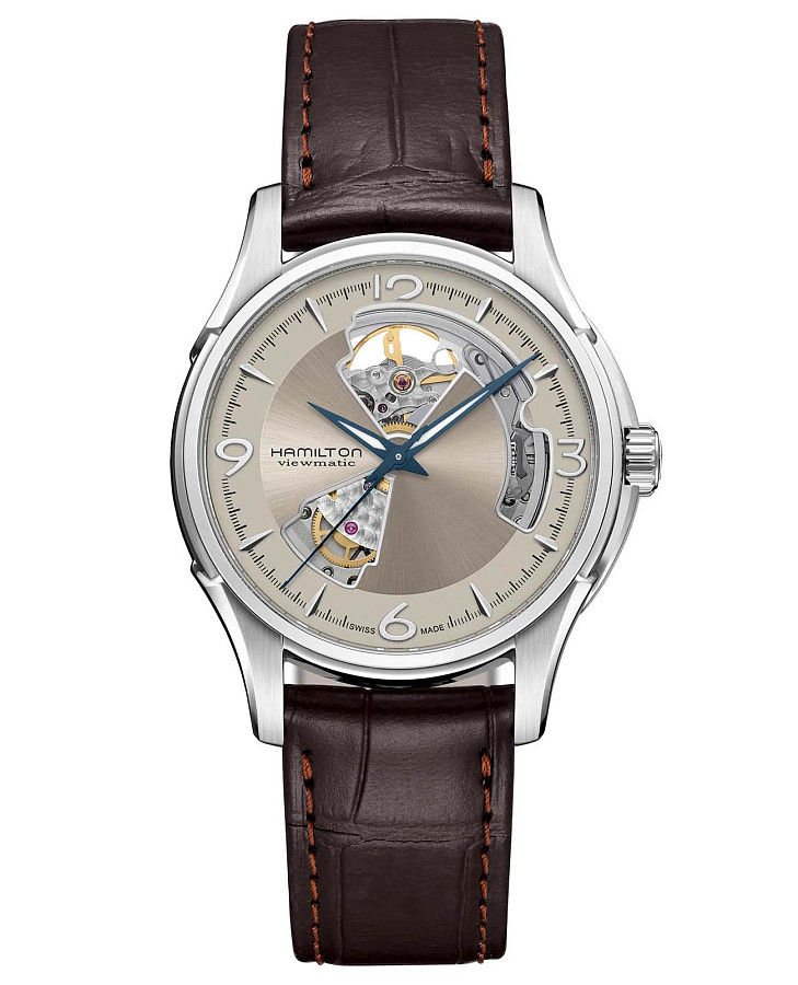 Часы Hamilton Jazzmaster Open Heart Auto H32565521 — мужские, антрацитовый
