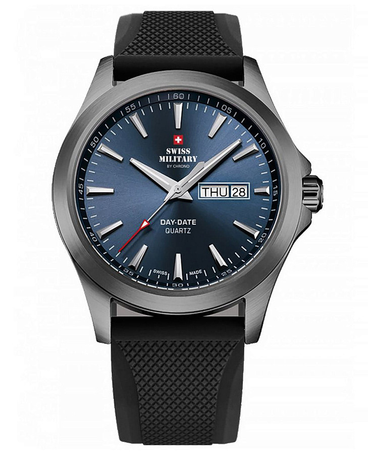 Часы Swiss Military by Chrono Day Date SMP36040.18 — мужские, синий