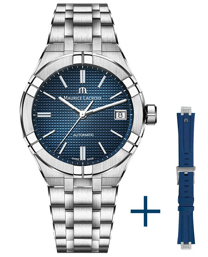 Часы Maurice Lacroix Aikon Automatic AI6007-SS00F-430-C — мужские, синий