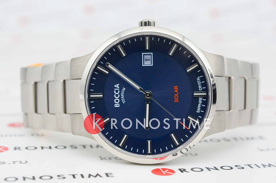 Часы Boccia Titanium 3652-02 — кварцевые, титан металл