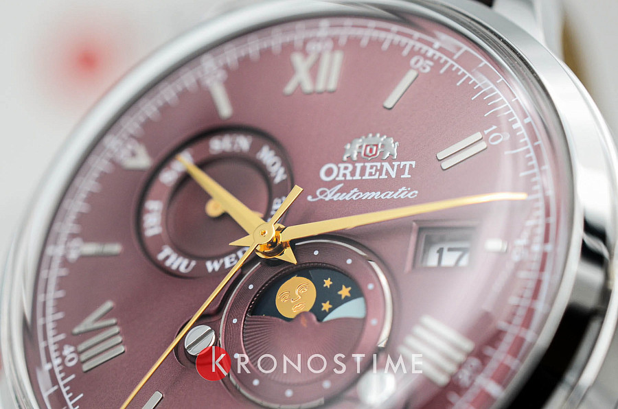 Часы Orient Sun & Moon RA-AK0807R (RN-AK0807R) — мужские, кожаный