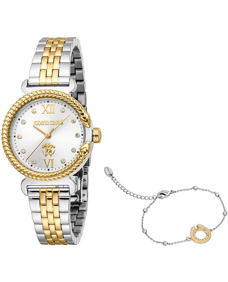 Часы Roberto Cavalli Celeste RC5L061M1075_SET — женские, серебристый