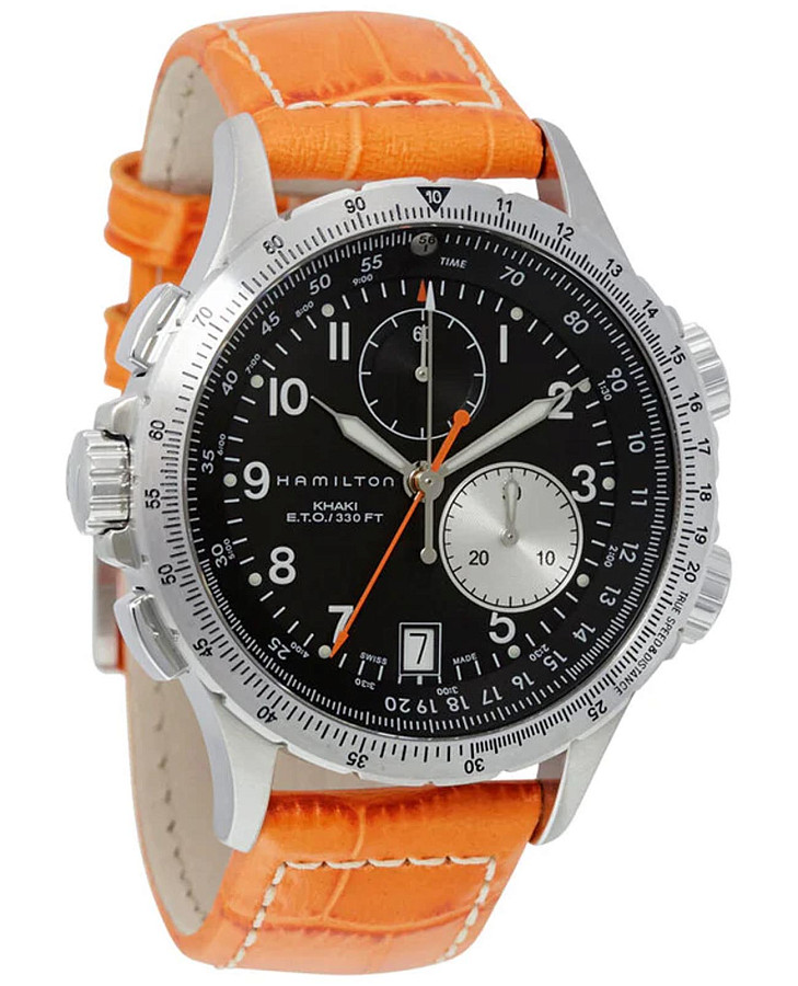 Часы Hamilton Khaki Aviation ETO Chrono Quartz H77612933 — кварцевые, сталь металл