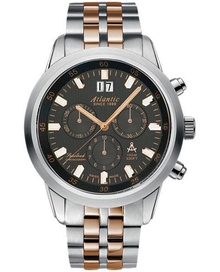 Часы Atlantic Seacloud Chronograph 73465.43.61R — мужские, черный