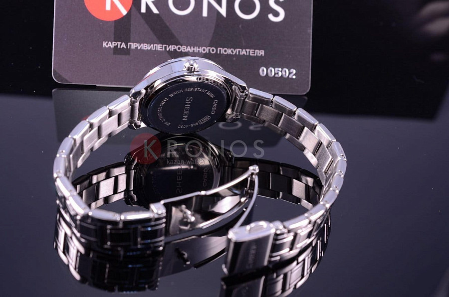 Часы Casio Sheen SHE-4050D-9A — нержавеющая сталь, женские