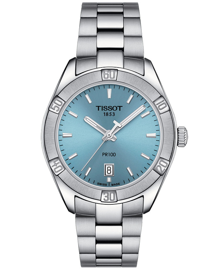Часы Tissot PR 100 Lady Sport Chic T101.910.11.351.00 — женские, голубой