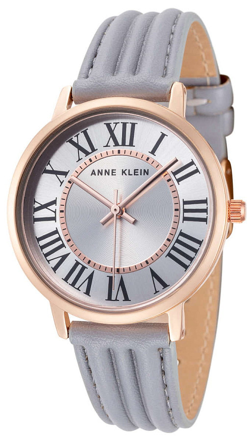 Часы Anne Klein Leather 3836RGGY — женские, серый