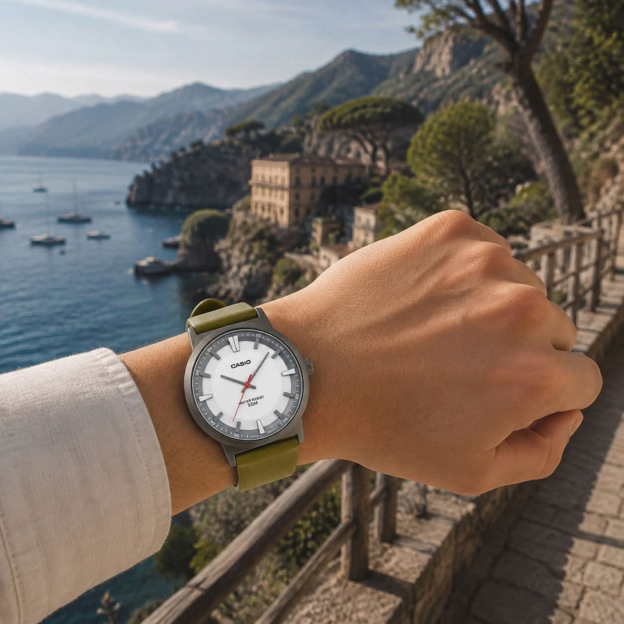 Часы Casio Collection MTP-B220BL-7A — кварцевые, сталь металл