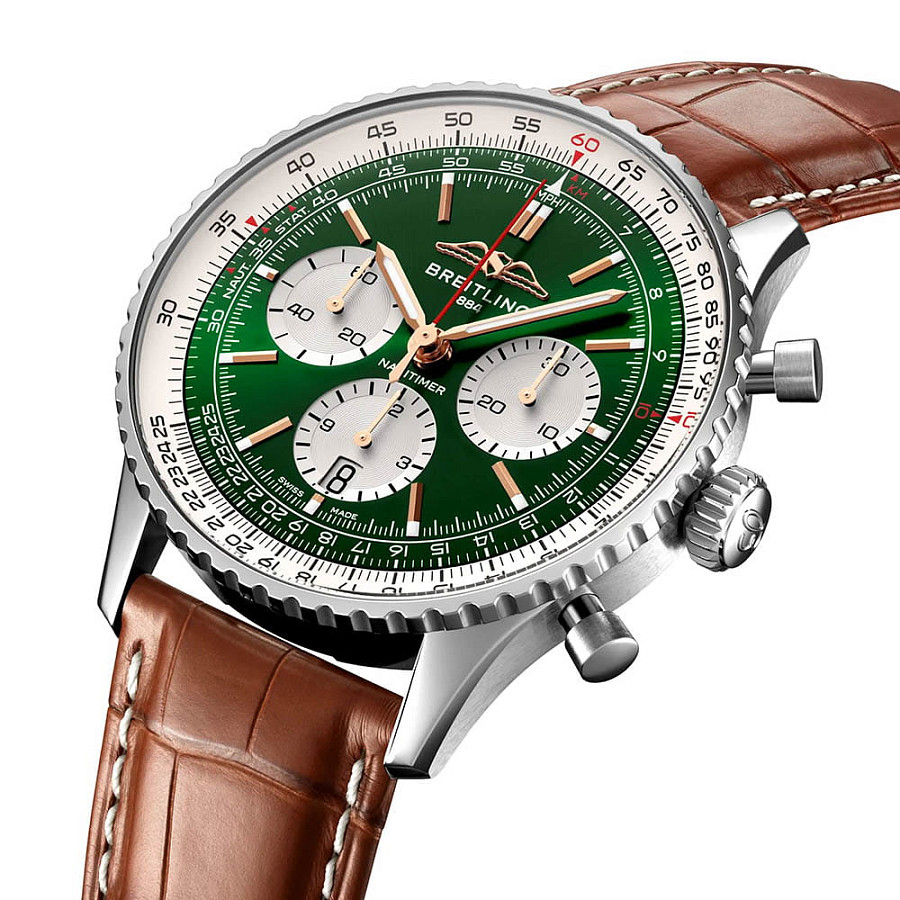 Часы Breitling Navitimer B01 Chronograph 43 AB01385A1L1P1 — механические, металл сталь