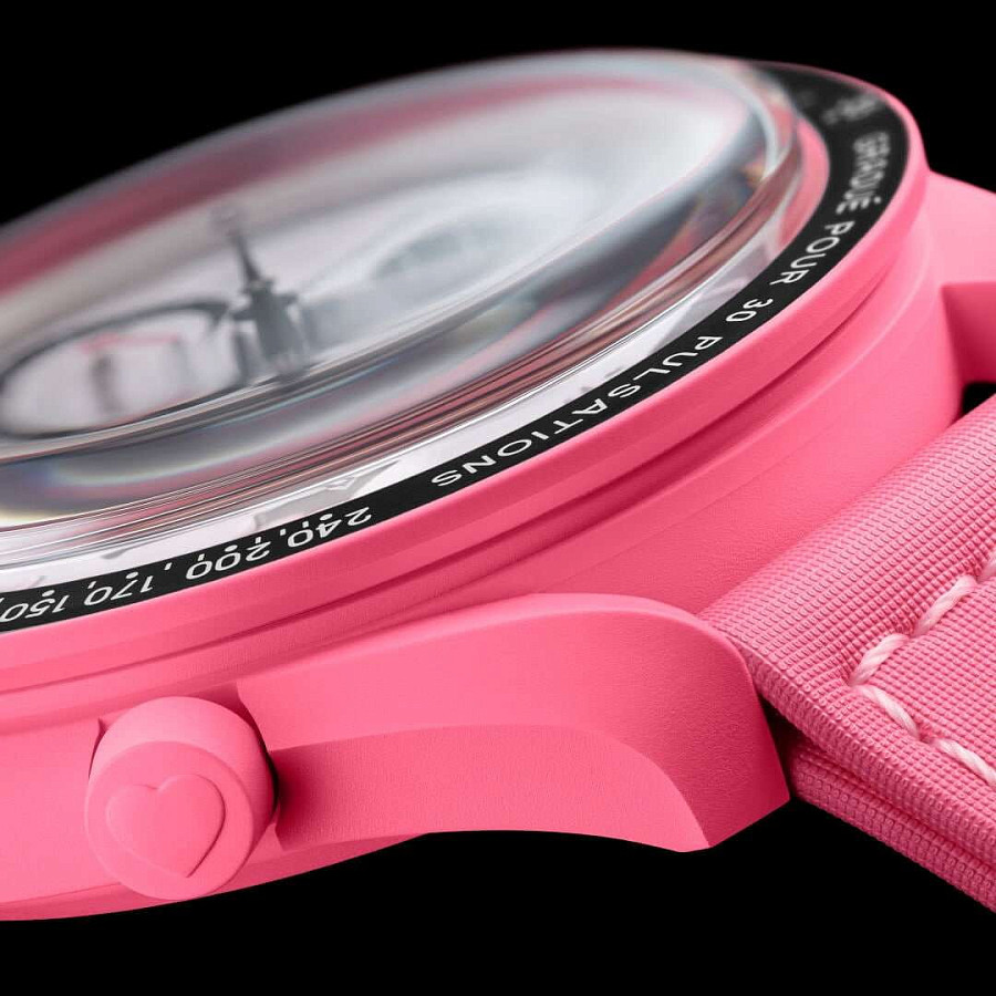 Часы Swatch x Omega Bioceramic Moonswatch Mission to The Pink Moonphase SO33P700 — артикул SO33P700