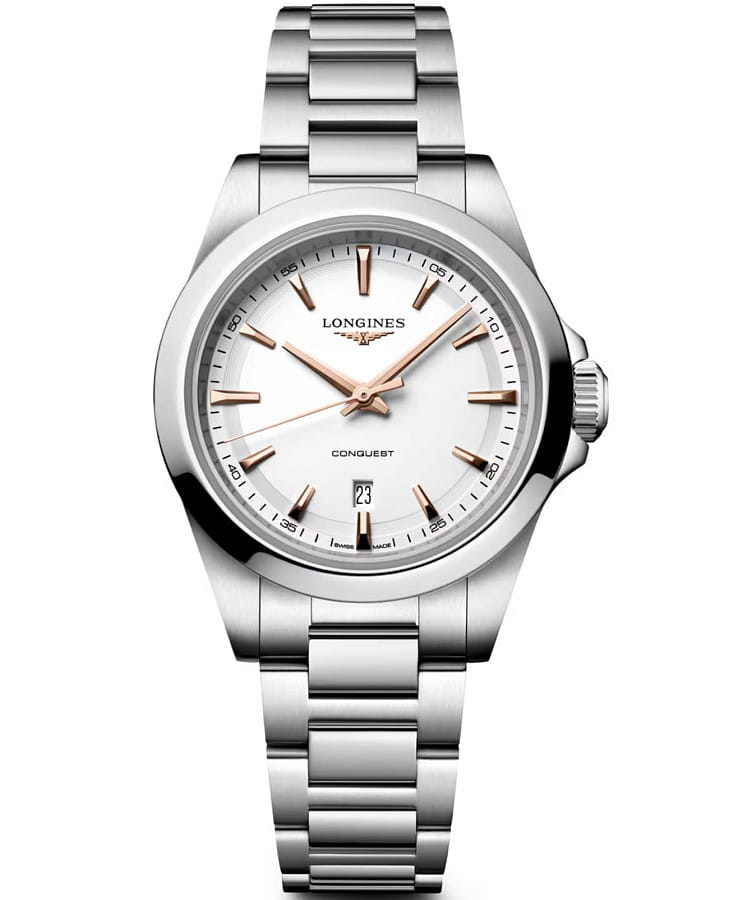 Часы Longines Conquest 30 mm L3.350.4.18.6 — женские, белый