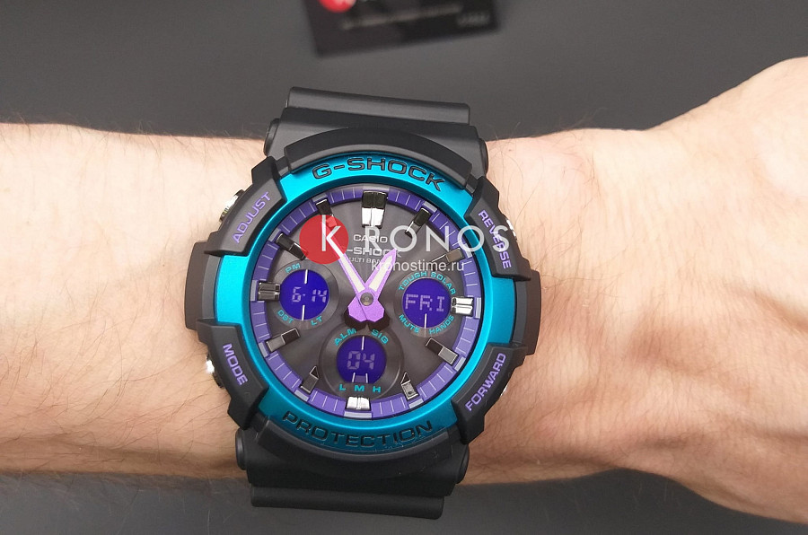 Часы Casio G-Shock GAW-100BL-1A — черный, электронные
