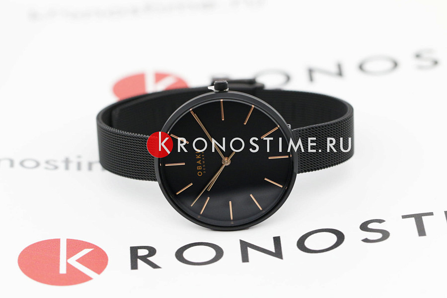 Часы Obaku Mesh V211LXBBMB — сталь с ip покрытием, женские