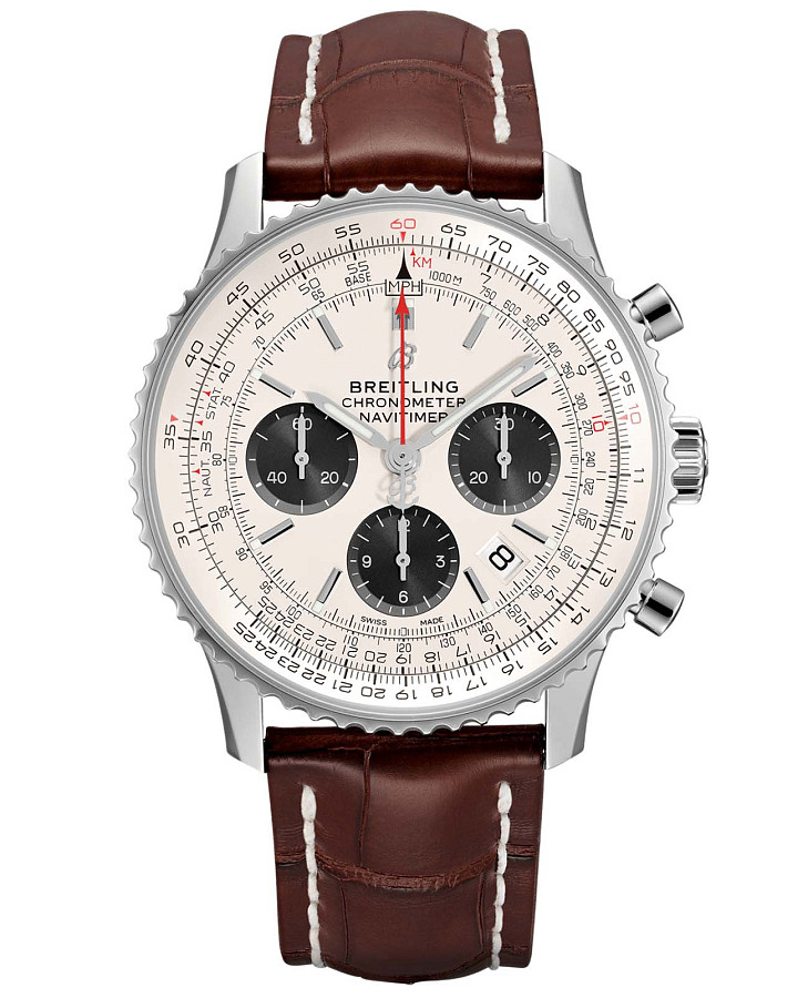 Часы Breitling Navitimer B01 Chronograph 43 AB0121211G1P1 — мужские, серебристый