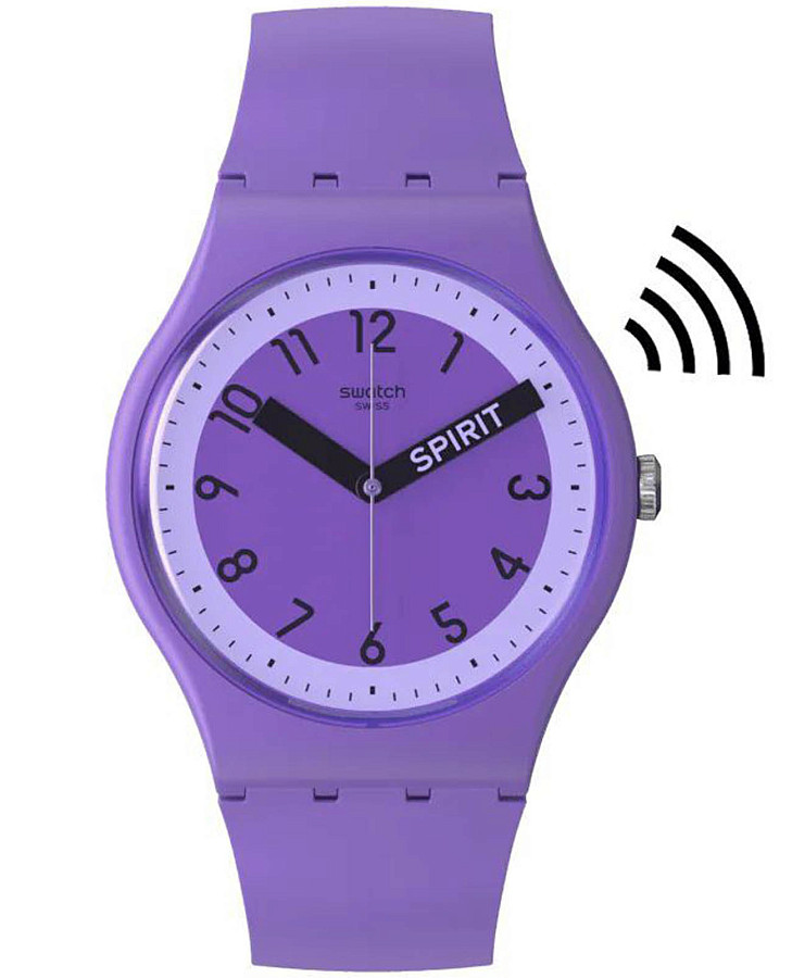 Часы Swatch New Gent Biosourced Swatch Pay! SO29V100-5300 — мужские, фиолетовый