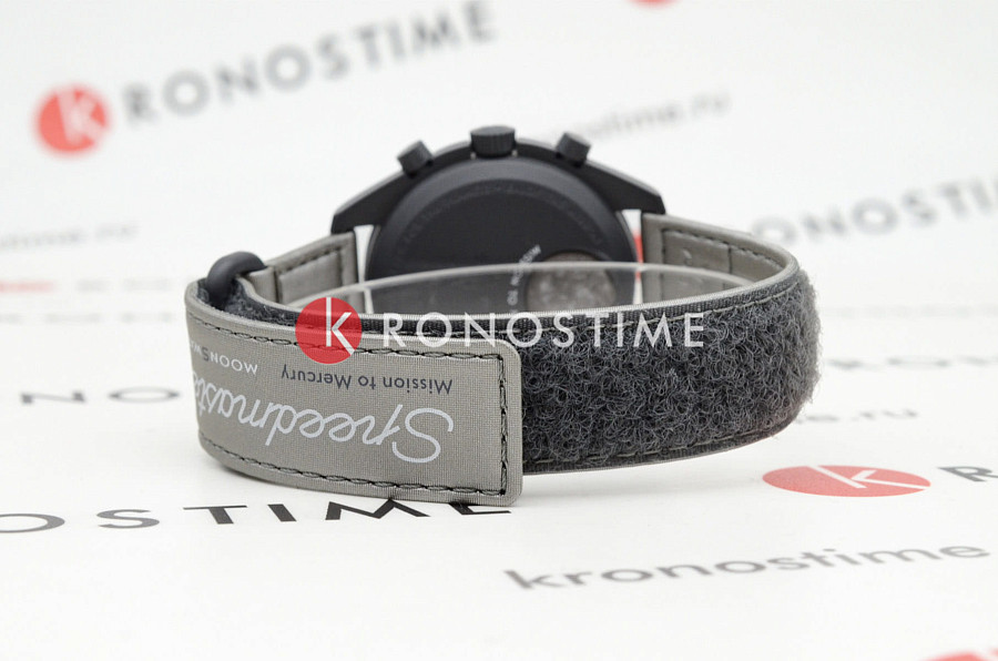Часы Swatch x Omega Bioceramic Moonswatch Mission to Mercury SO33A100 — нейлон, мужские
