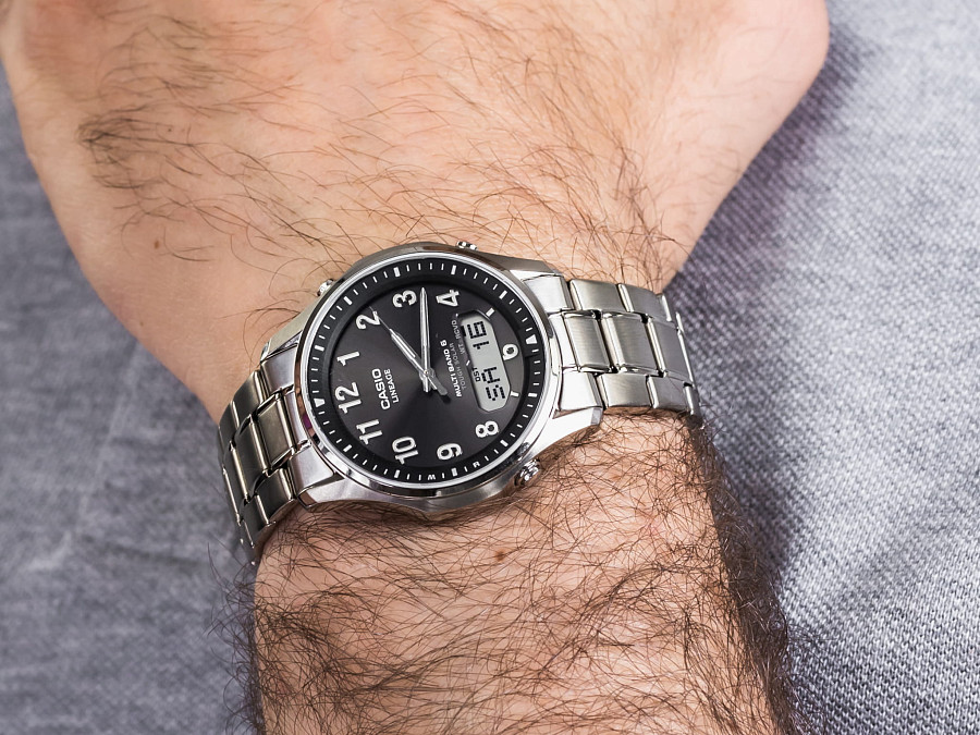Часы CASIO WAVE CEPTOR LCW-M100TSE-1A2 — титан сталь, Япония