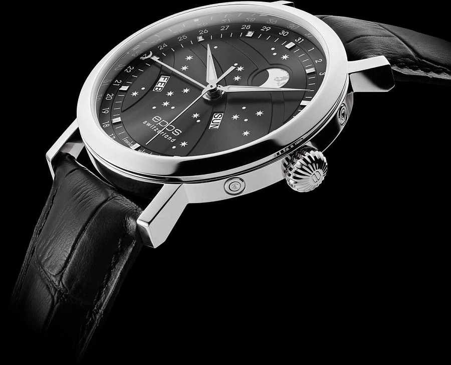 Часы Epos Big Moon 3440.322.20.14.25 — кожаный, мужские