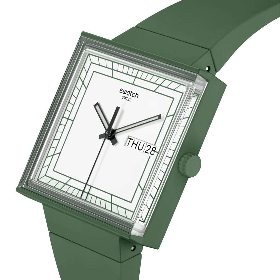 Часы Swatch Square Bioceramic Standard SO34G700 — кварцевые, биокерамика