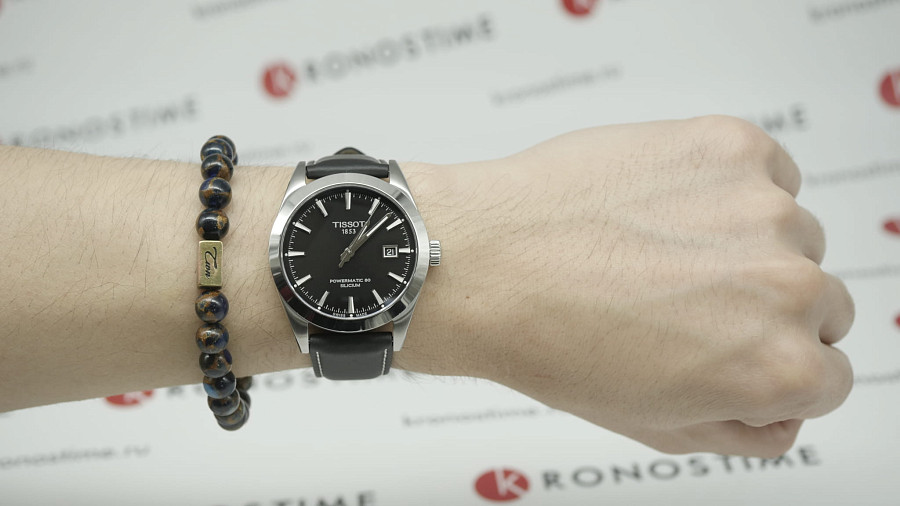 Часы Tissot Gentleman Powermatic 80 Silicium T127.407.16.051.00 — сталь металл, кожаный