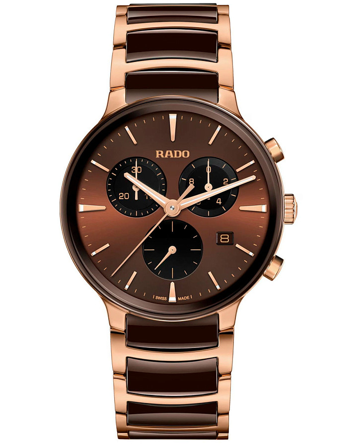 Часы Rado Centrix Chronograph R30212302 — мужские, коричневый