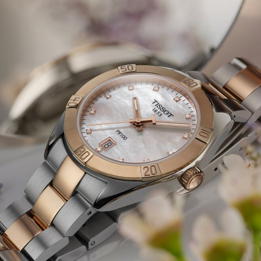 Часы Tissot PR 100 Sport Chic T101.910.22.116.00 — серебристый, металл сталь