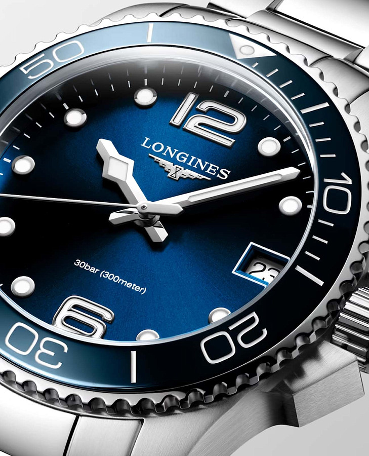 Часы Longines HydroConquest L3.370.4.96.6 — кварцевые, керамика сталь металл